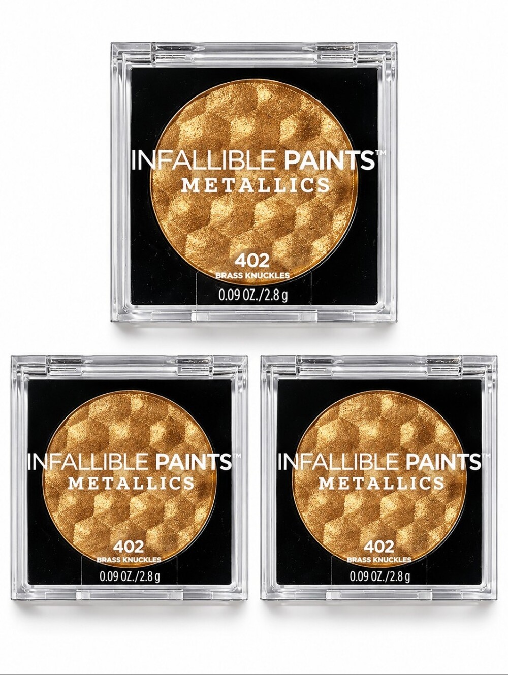 3 x L'Oréal Paris Infallible Paints Eyeshadow Metallics 402 Brass Knuckles